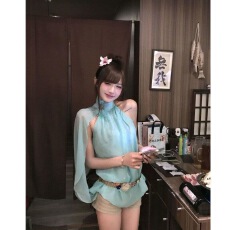 批发甜美优雅温柔纯欲风千金名媛小众雪纺上衣<b class='q'>秋季</b><b class='q'>新款</b><b class='q'>女</b>装小众百搭潮