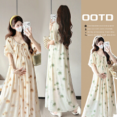 批发夏季网纱薄短袖大码<b class='q'>雪纺</b>连衣裙时尚中长款V领印花<b class='q'>雪纺</b>裙