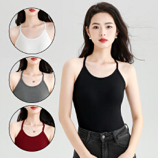 批发实拍常规/加绒双肩带<b class='q'>吊带</b><b class='q'>背心</b>女内搭新款打底设计感显瘦美背上衣