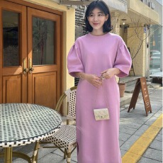 批发有货~百搭甜美简约风泡泡袖<b class='q'>卫衣</b><b class='q'>连衣裙</b>