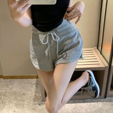 批发高腰运动跑步纯棉<b class='q'>短裤</b>女三分阔腿夏季新款百搭新款超短显腿长热裤