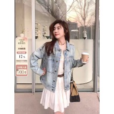 批发cheeseandkisses美式特调 立体多位马骝全喷怀旧复古棉纺牛仔外套