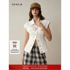 批发复古工装无袖坎肩马甲牛仔外套女2025夏季水洗马夹