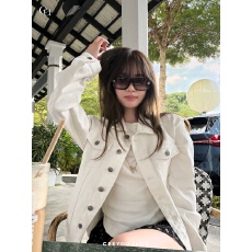 批发CEEYOU 高品撞色辑线正肩牛仔<b class='q'>外套</b>女春短<b class='q'>外套</b>通勤休闲风白色原牛