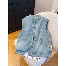 批发超好看时尚牛仔马甲女时髦洋气2026春季新款百搭坎肩背心外套上衣