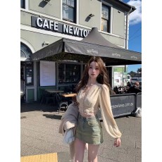 批发你的懒懒llanzimmer蕾丝法式浪漫蕾丝拼接掐腰长袖<b class='q'>衬衫</b>上衣