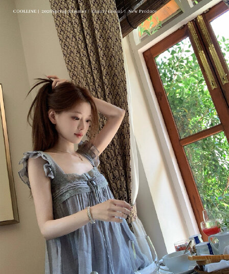coolline 숲 희 풍음 여름 꽃 요정 제품 블루 보라색 라미 작은 날다 소매 드레스