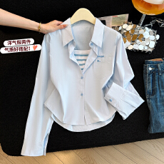 批发爆款设计感条纹内搭女2026春季糖果色<b class='q'>宽松</b>显瘦百搭两件套衬衣背心