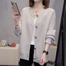 批发2026春<b class='q'>秋</b>新款开衫针织衫外套大码女装微胖mm宽松显瘦毛衣外搭