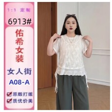 批发大码女装韩系假两件蕾丝拼接宽松T恤女夏季<b class='q'>胖</b>mm<b class='q'>减龄</b>巨显瘦蕾丝衫