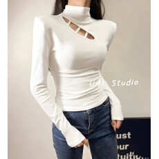 批发十三行2025<b class='q'>秋</b>冬磨毛绒新款韩版设计感小众镂空长袖T恤打底衫女