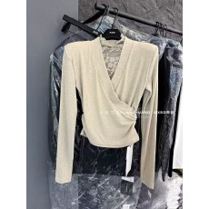 批发2025<b class='q'>秋</b>冬磨毛绒韩版设计感小众交叉半高领蕾丝拼接长袖T恤上衣女