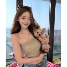 批发XUAN璇璇【钻的魅力】纯欲重工闪钻修身抹胸针织背心