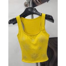 批发纯欲辣妹方领烫钻吊带背心女2026夏季新款百搭短款外穿内搭上衣