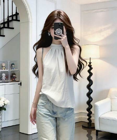 한 부서 익스트림 제인 바람 화이트 행침 목 민소매 조끼 여성 여름 새로운 캐주얼 품격 루즈핏 슬림해 보이는 다용도 맨위