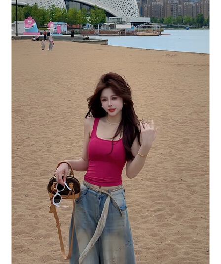 새로운 패션 다용도 가슴 사전 광장 칼라 핫걸 조끼 여성
