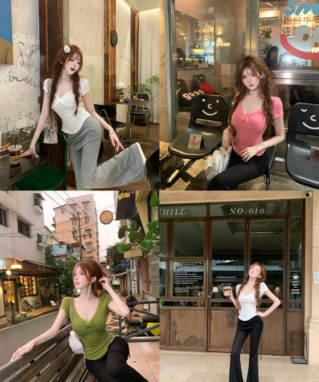 한 부서 소녀 인터넷 유명인 바람 다용도 섹시함 레이스 맨위 몸매 가꾸기 긴 바지