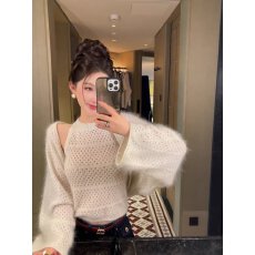 批发轻熟高知穿搭一整套秋冬季女装法式<b class='q'>镂空</b>绿色毛衣<b class='q'>开衫</b>背心两件套装