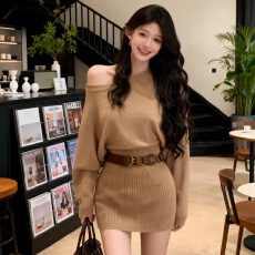 批发已出货 韩系秋冬爆款2025高级感针织气质千金辣妹修身包臀<b class='q'>连衣裙</b>