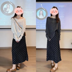批发初<b class='q'>秋</b>穿搭一整套女2026新款韩版氛围感斜肩针织衫波点半身裙两件套