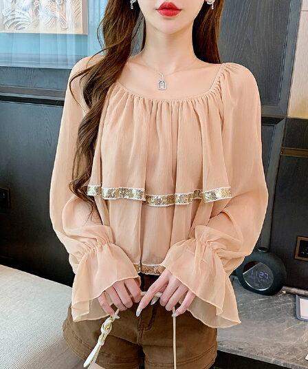 실사 2026 가을 새로운 여성 패션 트렌드 쉬폰 톱