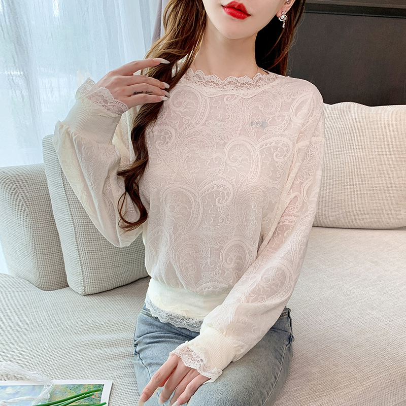 BY30381# 秋新款女装长袖法式时尚圆领小衫 服裝批發女裝批發服飾貨源