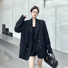 批发实拍高级感气质<b class='q'>蕾丝</b>拼接<b class='q'>西装</b>外套女宽松西服