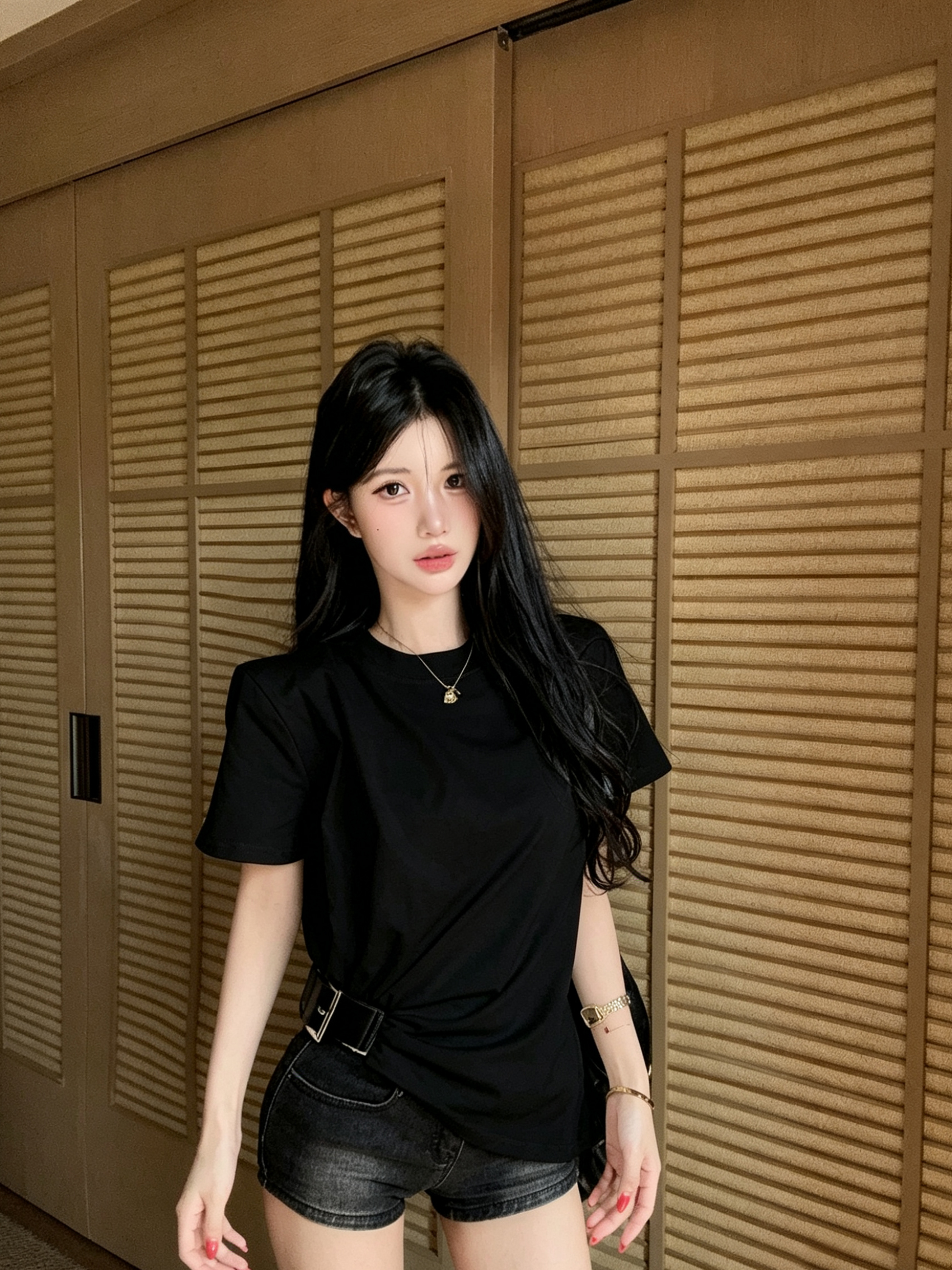 실사 정가 불규칙 주름 벨트 허리 수축 긍정적 인 어깨 반팔 티셔츠 여성 여름 디자인 센스 몸매 가꾸기 맨위 여성