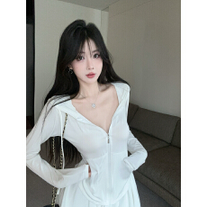 批发<b class='q'>实拍</b>实价 2026春季新款轻薄连帽长袖弹力开衫外套T恤上衣女潮