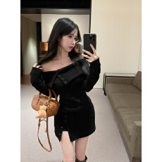 批发实拍实价  2026春装新款一<b class='q'>字</b>领不规则<b class='q'>T</b>恤上衣开叉裙<b class='q'>裤</b>两件套装