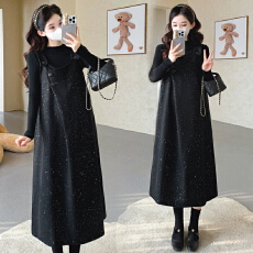 批发实拍现~2025秋冬新款毛呢洋气重工亮片背心裙孕妇套装