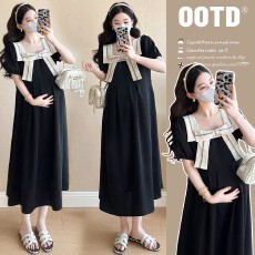 批发实拍现~ 2026韩版<b class='q'>连衣裙</b>时尚气质孕妇装大码宽松夏季中长裙