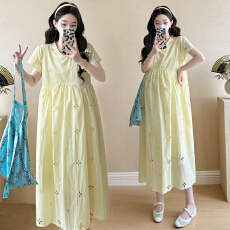 批发实拍现~2026夏季新款镂空绣花孕妇<b class='q'>连衣裙</b>