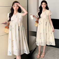 批发实拍现~2026夏季新款重工刺绣花朵气质孕妇<b class='q'>连衣裙</b>