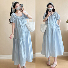 批发实拍现~2026夏季新款韩版时尚窜珠显瘦中长款孕妇<b class='q'>连衣裙</b>