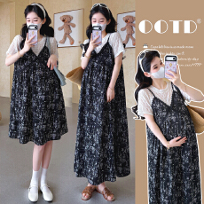 批发实拍现~2026夏季假两件圆领极简风<b class='q'>孕妇</b><b class='q'>连衣裙</b>