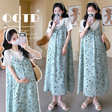 批发实拍现～2026夏季新款纯棉<b class='q'>T</b><b class='q'>恤</b>拼接假两件孕妇连衣<b class='q'>裙</b>