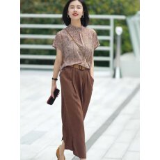 批发高级感宽松雪纺衫女2026年夏季新款小众设计大码透气时尚短袖上衣