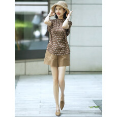 批发别致漂亮小衫波点立领<b class='q'>衬衫</b>时尚宽松薄款正肩短袖<b class='q'>衬衣</b>夏季女装上衣