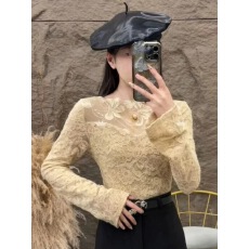 批发实价<b class='q'>大码</b>冬季新款加绒V领蕾丝<b class='q'>打底衫</b>女修身显瘦百搭长袖内搭上衣