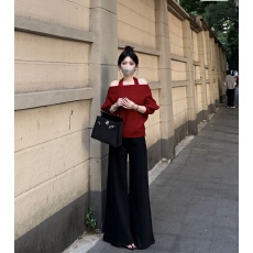 批发实价大码挂脖内搭<b class='q'>背心</b>针织衫华夫格百搭两件套毛衣女