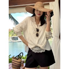 批发大码设计感假两件蕾丝衬衫女早春新款长袖衬衣胖mm内搭打底衫上衣