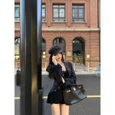 批发实拍实价不规则设计感雪纺拼接温柔<b class='q'>西装</b>外套纯欲性感<b class='q'>蕾丝</b>背心吊带