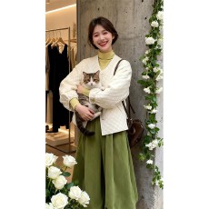 批发实价有货韩系穿搭菱格单排扣外套内搭长袖打底衫<b class='q'>蓬蓬</b>半身<b class='q'>裙套装</b>