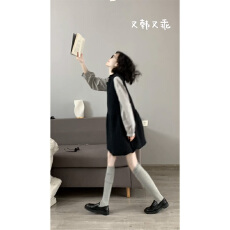 批发实价有货小众复古休闲<b class='q'>无袖</b>背心连衣裙女宽松显瘦打底衫小个子套装