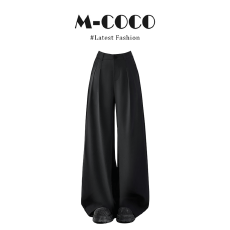 批发实价有货2026早春新款高级灰宽松垂坠感高腰休闲裤女通勤<b class='q'>百搭</b>阔腿