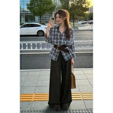 批发实价有货2026早春新款高级灰宽松垂坠感高腰休闲裤女通勤<b class='q'>百搭</b>阔腿