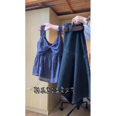 批发实价韩系碎花蝴蝶结吊带显瘦上衣女夏季时尚新款不规则半身<b class='q'>牛仔裙</b>