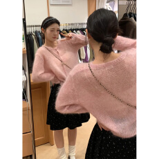 批发实价法式甜美风长袖针织<b class='q'>毛衣</b><b class='q'>开衫</b><b class='q'>女</b>秋季高腰显瘦半身裙套装