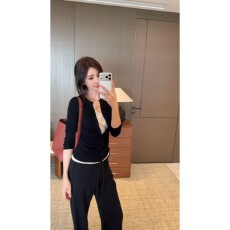 批发实价有货法式慵懒风针织开衫外套内搭<b class='q'>吊带</b>背心女高腰休闲裤套装
